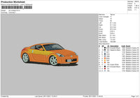 Car Orange Embroidery File 4 size