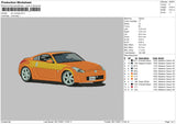 Car Orange Embroidery File 4 size