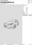 Car Outline 2024 Embroidery File 6 sizes