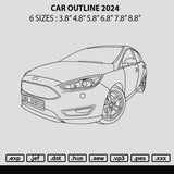 Car Outline 2024 Embroidery File 6 sizes