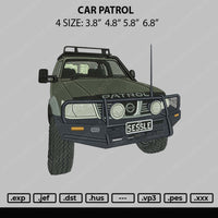 Car Patrol Embroidery File 4 size