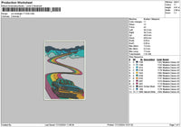 Car Rectangle 1712 Embroidery File 6 sizes