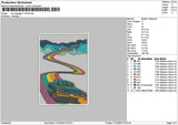 Car Rectangle 1712 Embroidery File 6 sizes
