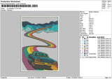 Car Rectangle 1712 Embroidery File 6 sizes