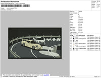 Cars Rectangle Embroidery File 4 size