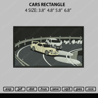 Cars Rectangle Embroidery File 4 size