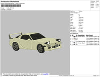 Car V20 Embroidery File 4 size