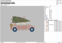 Car Xmas Embroidery File 4 size