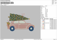 Car Xmas Embroidery File 4 size