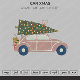 Car Xmas Embroidery File 4 size