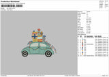Car Gift Xmas Embroidery File 4 size