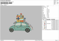 Car Gift Xmas Embroidery File 4 size