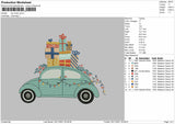 Car Gift Xmas Embroidery File 4 size