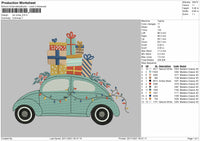 Car Gift Xmas Embroidery File 4 size