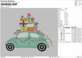 Car Gift Xmas Embroidery File 4 size