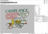 Casablancatext V1 Embroidery Machine Design File 6 sizes