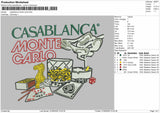 Casablancatext V1 Embroidery Machine Design File 6 sizes
