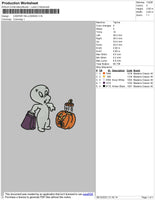 Casper Halloween Embroidery File 4 size
