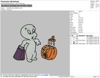 Casper Halloween Embroidery File 4 size