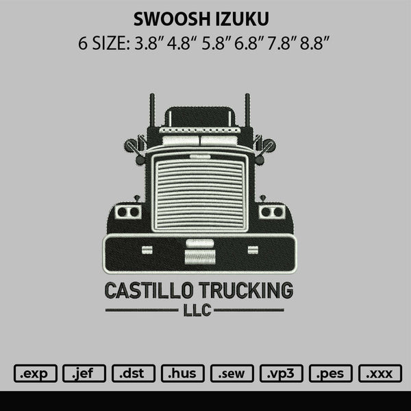 Castillo Trucking Embroidery File 6 sizes