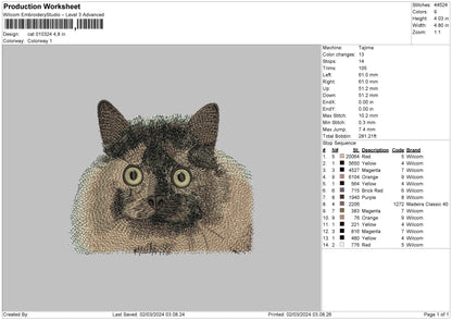 Cat 0103 Embroidery File 6 sizes