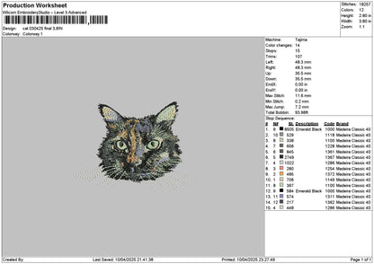 Cat 0304 Embroidery File 6 sizes
