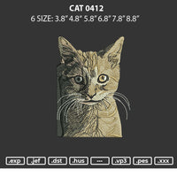 Cat 0412 Embroidery File 6 sizes