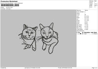 Cats 0510 Embroidery File 6 sizes