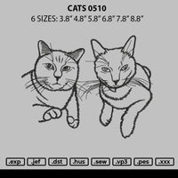 Cats 0510 Embroidery File 6 sizes