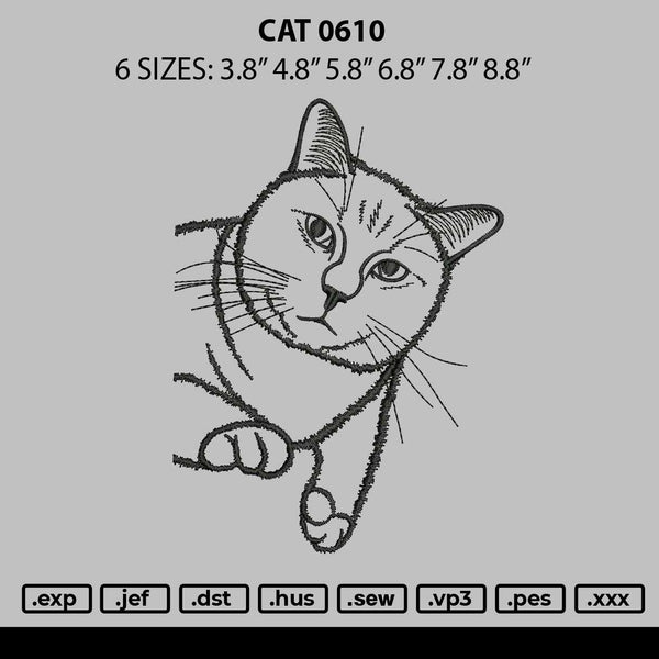 Cat 0610 Embroidery File 6 sizes