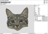 Cat Head 0902 Embroidery File 6 sizes