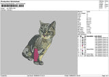 Cat 1908 Embroidery File 6 sizes
