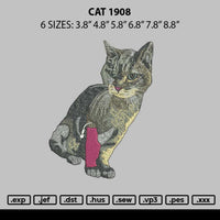 Cat 1908 Embroidery File 6 sizes