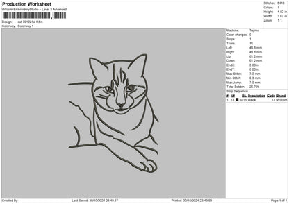 Cat 3010a Embroidery File 6 sizes