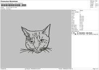 Cat Outline V4 Embroidery File 6 sizes