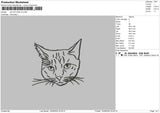 Cat Outline V4 Embroidery File 6 sizes