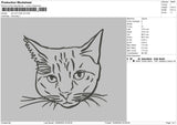 Cat Outline V4 Embroidery File 6 sizes