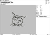 Cat Ouutline V5 Embroidery File 6 sizes