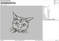 Cat Ouutline V5 Embroidery File 6 sizes