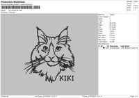 Cat Outline 3024 Embroidery File 6 sizes