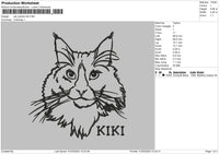 Cat Outline 3024 Embroidery File 6 sizes