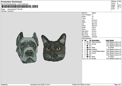 Cat Dog Head 2411 Embroidery File 6 sizes