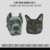 Cat Dog Head 2411 Embroidery File 6 sizes