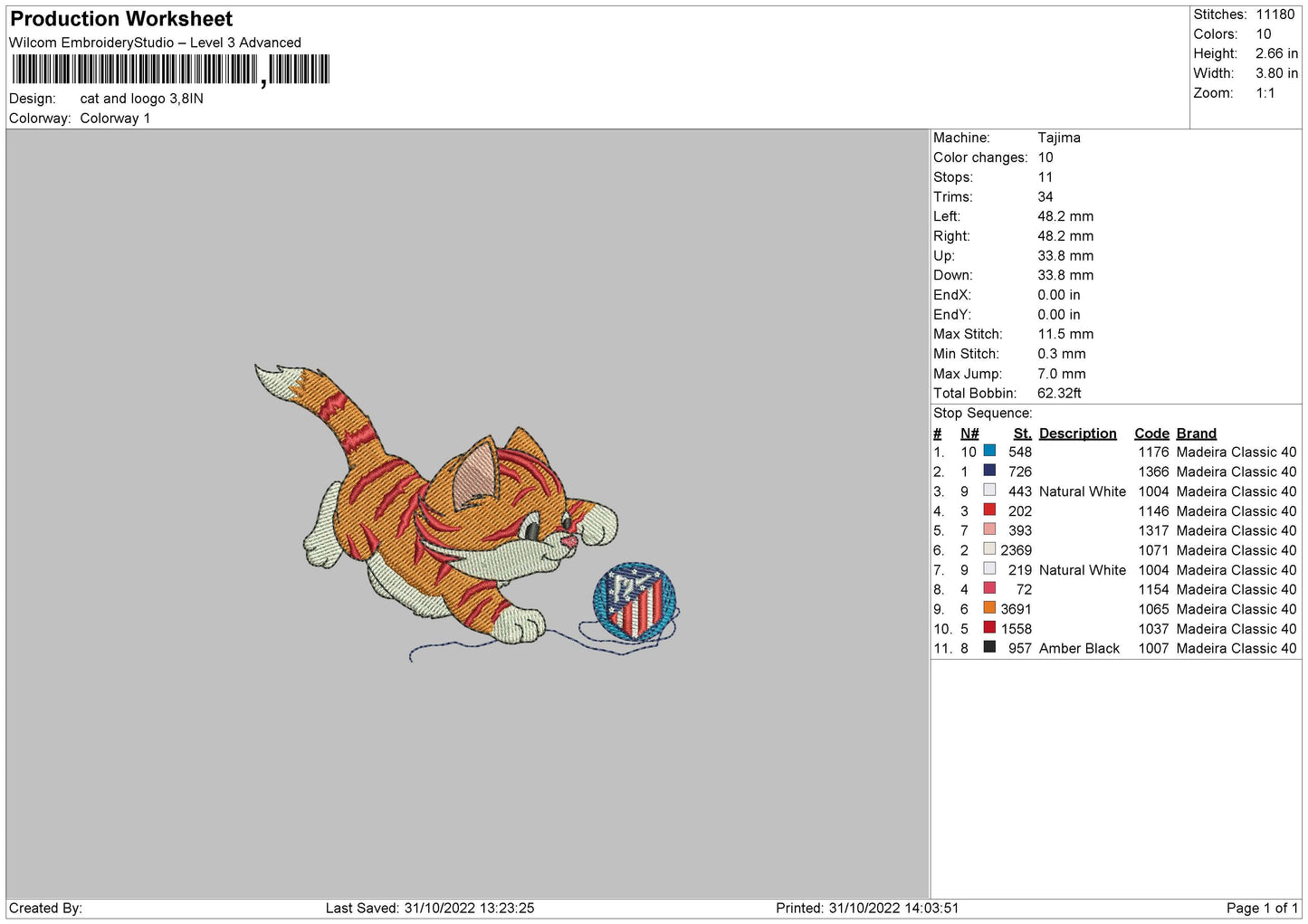 Cat And Logo Embroidery File 6 sizes