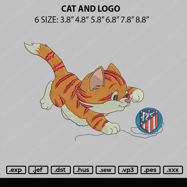 Cat And Logo Embroidery File 6 sizes