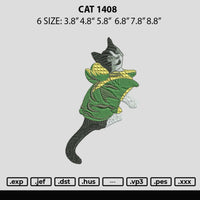 Cat 1408 Embroidery File 6 sizes