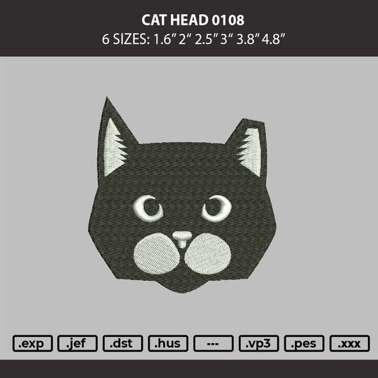 Cat Head 0108 Embroidery Machine Design File 6 sizes
