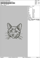 Cat Outline 1304 Embroidery File 6 sizes