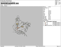 Cat Lines 0125 Embroidery File 6 sizes