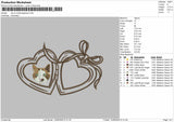 Cat Heart Lock Embroidery Machine Design File 6 sizes